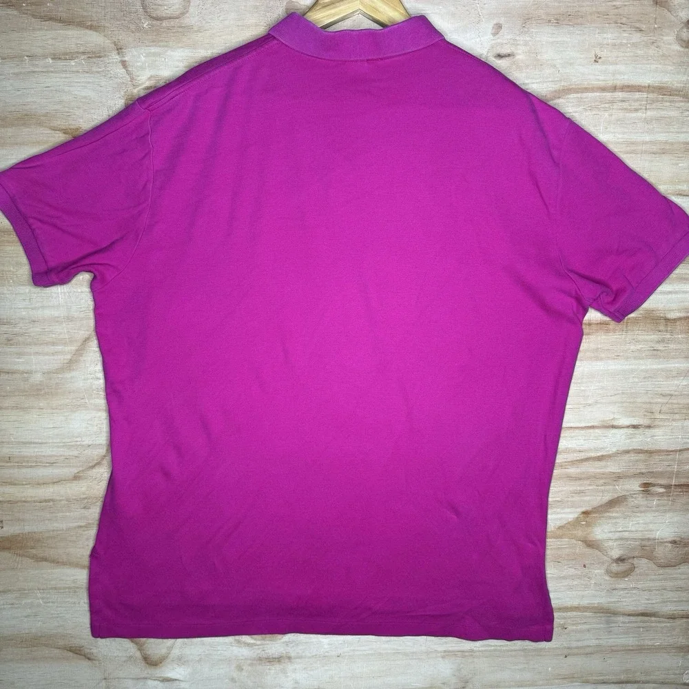VNTG Polo Ralph Lauren Men XL Short Sleeve Magenta Polo Size Large Casual Faded